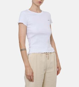 Maison Labiche Folies Rib-knit Scalloped Edges Top, Model View