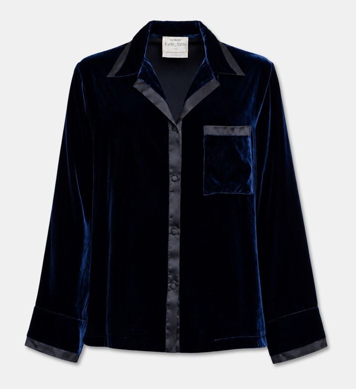 Forte-Forte Velvet Contrast-trim Shirt Jacket, Packshot View