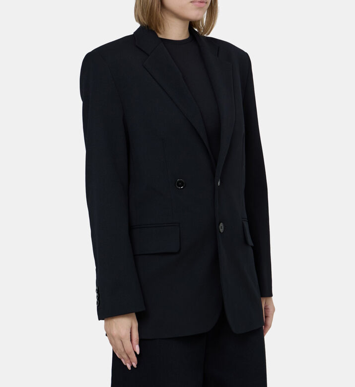 Techno-stretch Button Blazer
