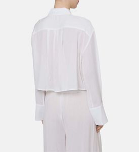 Finely Wide-sleeve Cropped Shirt