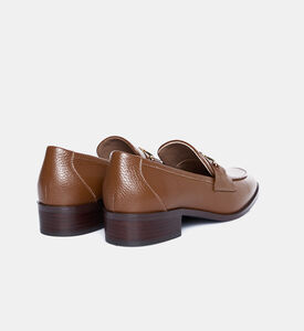 حذاء لوفرز جلد بمشبك ذهبي