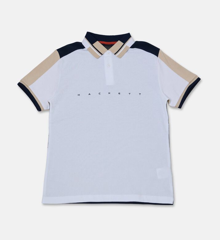 Hackett London Two-tone Design Button Placket Polo Shirt, Packshot View