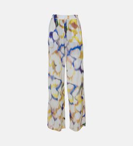 بنطال فيبان متعدد الألوان بطباعة عريضة