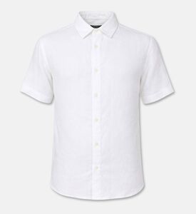 Galeries Lafayette Linen Short-sleeve Shirt, White, M, Packshot View