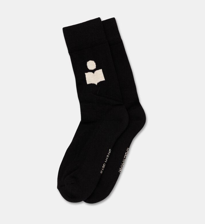 Marant Homme Siloki Logo Crew Socks, Black, Packshot View