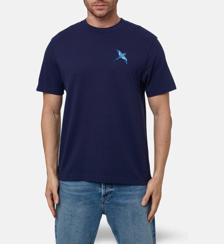 Axel Arigato Cotton Bird-embroidery T-shirt, Model View