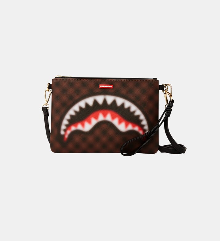 Checkered-print Clutch