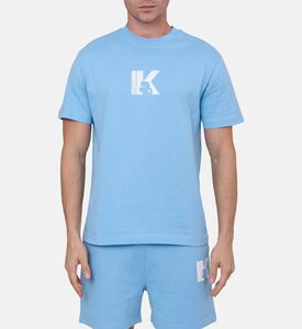 تيشيرت بياقة دائرية وطبعة شعار