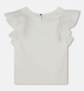 بلوزة بأكمام مكشكشة بأزرار إغلاق