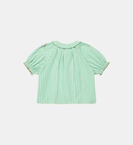 Striped Cotton Crepe Blouse