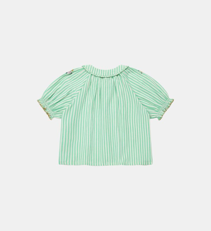 Striped Cotton Crepe Blouse