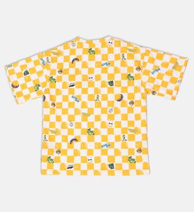 تيشيرت بطبعة مربعات وشخصيات فانكويش