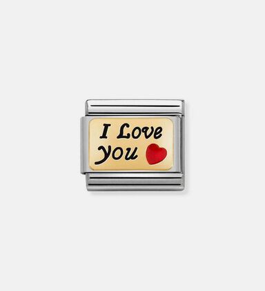 Steel Enamel Bonded Yellow Gold I Love You Plate