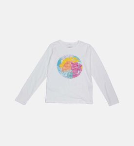 تي شيرت قطني بطبعة شعار الماركة