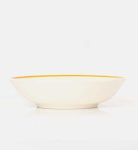 Easy Life Hand-painted Ceramic Soup Plate, Yellow, Packshot View