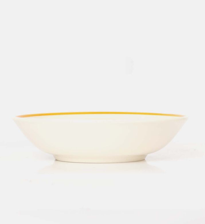 Easy Life Hand-painted Ceramic Soup Plate, Yellow, Packshot View
