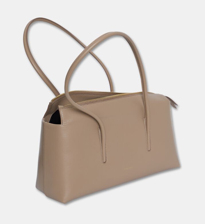 Demellier Slim Shoulder Tote Bag, Taupe, Packshot View