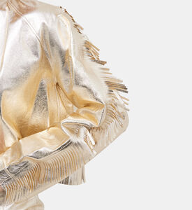 Fringed Leather Cropped Jacket
