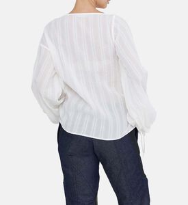 بلوزة قطنية مزينة بأزرار