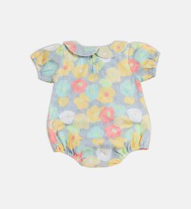 رومبر قصير الأكمام بطبعة أزهار