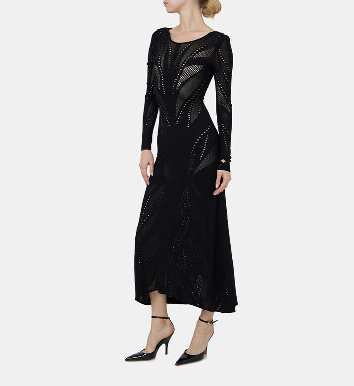 Semi-sheer Long Sleeve Dress