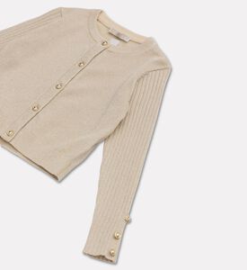 Michael Kors Metallic Buttoned Cropped Cardigan, Packshot View