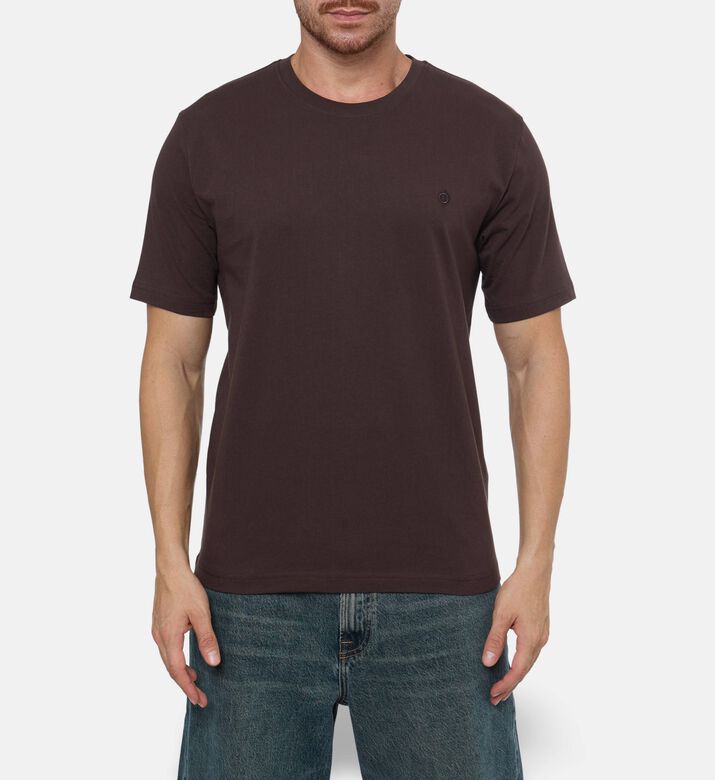 Samsoe Saotto Logo-embroidery Short-sleeve T-shirt, Black, L, Model View