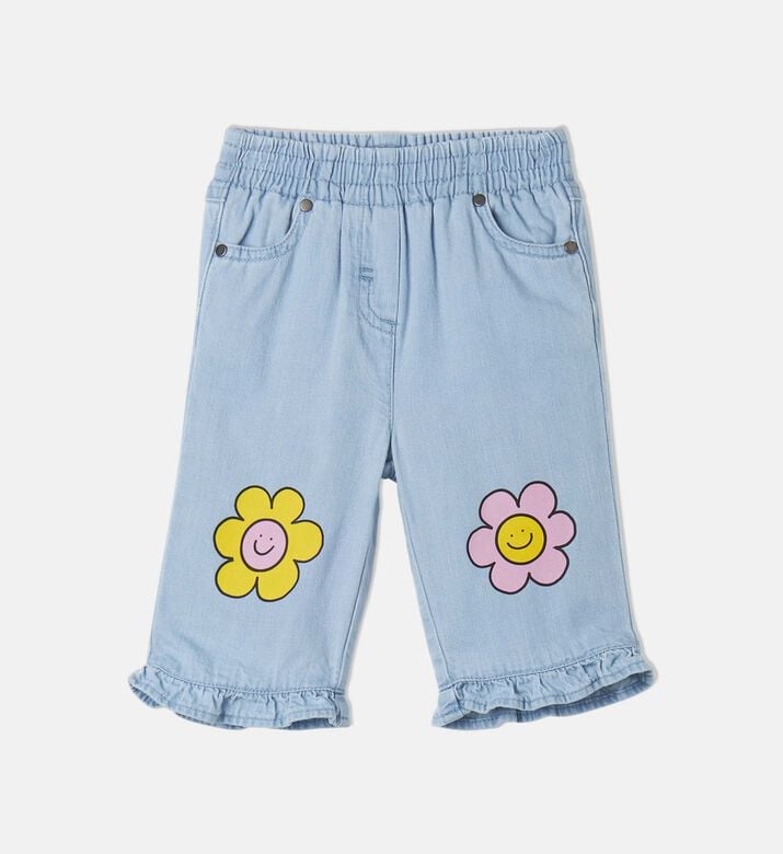Flower-detail Denim Shorts