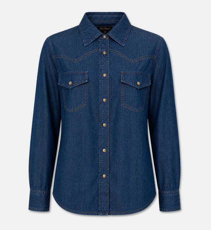 Luisa Spagnoli Denim Button-front Shirt, Packshot View