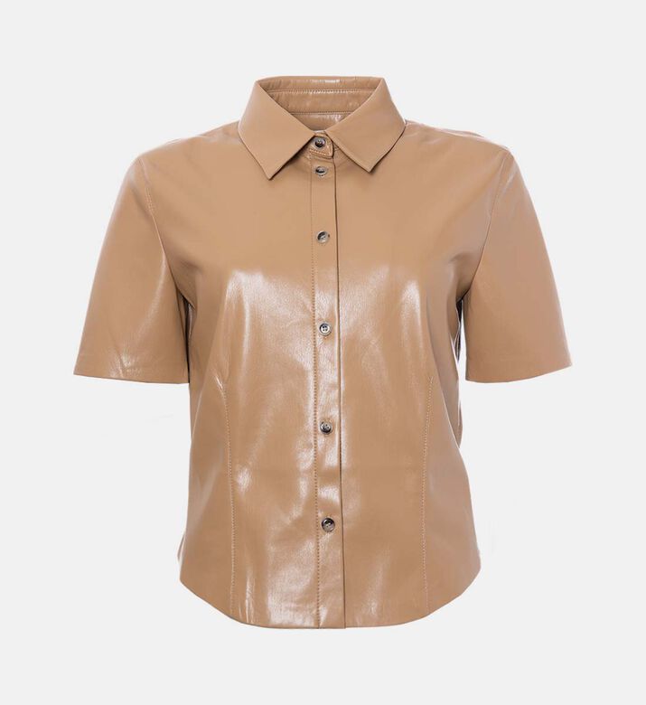 Leather Short-sleeve Shirt