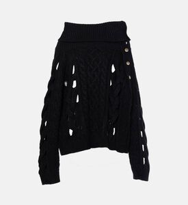 Mes Demoiselles Knit Off-shoulder Long-sleeve Sweater, Black, M, Packshot View Mes Demoiselles Knit Off-shoulder Long-sleeve Sweater, Black, M, Packshot View