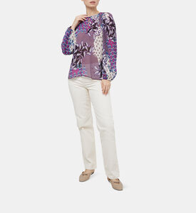 بلوزة بلير انسيابية مزينة بنقشة