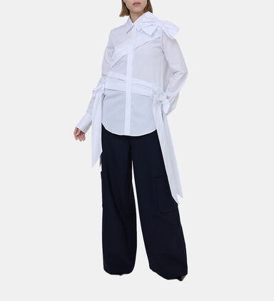 Drape Bow-applique Shirt