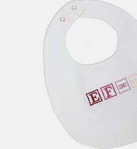 مريلة بإغلاق كبس مطرز بشعار