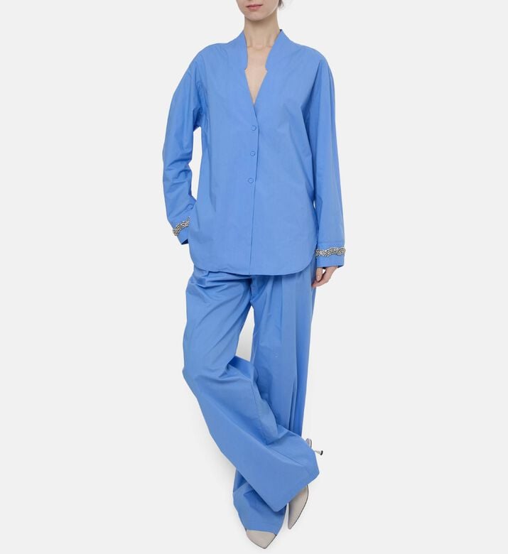 Forte-Forte Rhinestone-embellished Long-sleeve Shirt, Model View