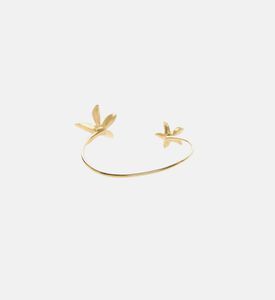 Gold-plated Floral Cuff Bracelet