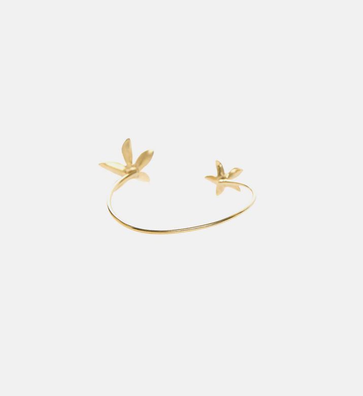 Gold-plated Floral Cuff Bracelet