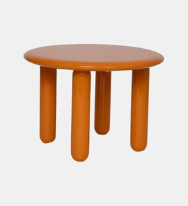 Home Deco and More Glossy Wooden Low Round Table, Orange, 60x42-cm, Packshot View