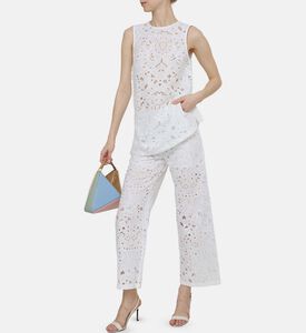 بلوزة بدون أكمام بدانتيل بنقشة