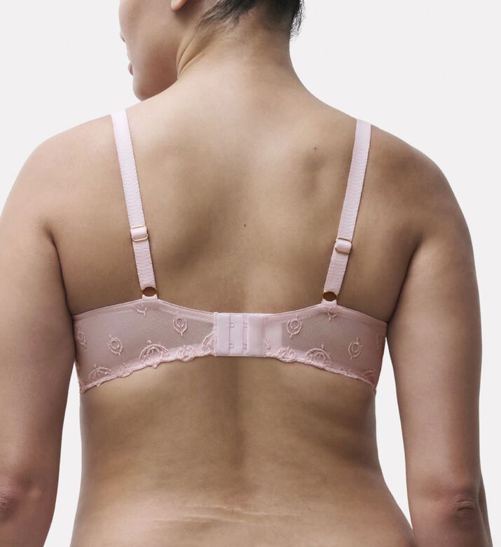 Chantelle Embroidered Half-cup Balconette Bra, Pink, 85, E, Model View