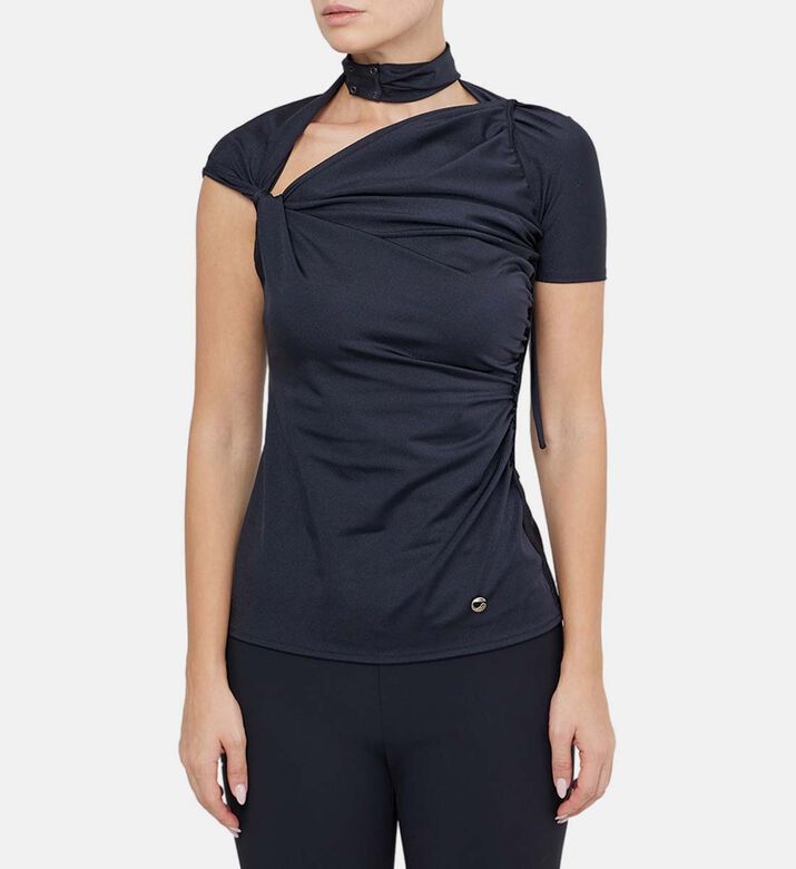 Asymmetric Draped Cut-out Top Asymmetric Draped Cut-out Top