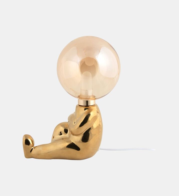 Leitmotiv Joey Ceramic Led Table Lamp, Gold, Packshot View