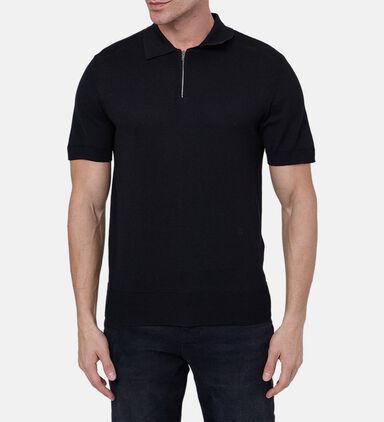 Zipped Knitted Polo