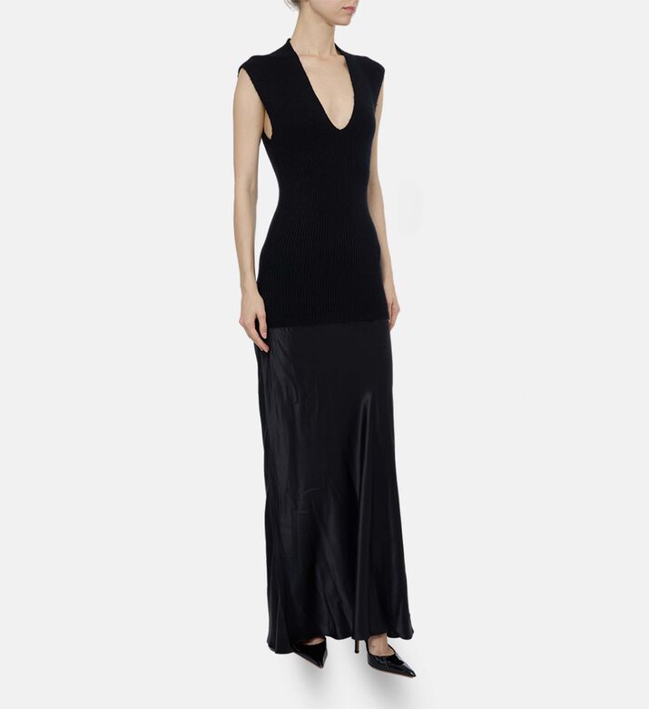 Christopher Esber Satin Sleeveless Maxi Dress, Model View