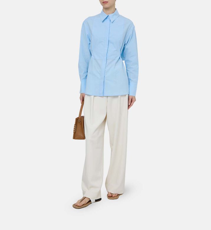 Pleated Cadi Wide-leg Trousers