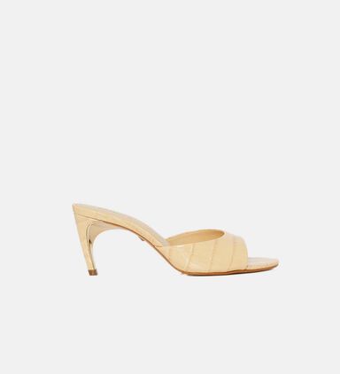 Croco Patent Leather Mid-heel Mules