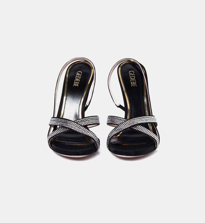 صندل كريسي بأحجار الراين بسير خلفي مفتوح