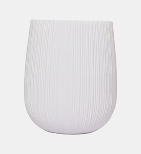 Fiber Clay Ribbed Planter