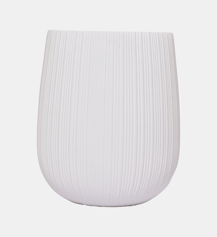Fiber Clay Ribbed Planter