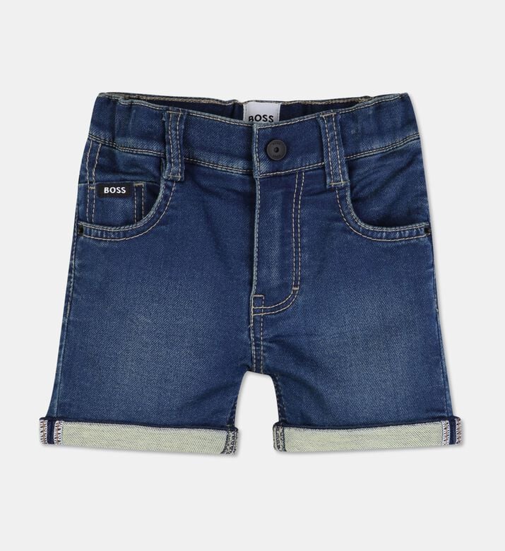 Boss Distressed Knit Denim Shorts, Packshot View